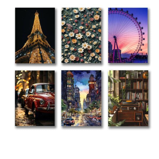 6-Piece Wooden Paris Canvas Frame Set (8×11 Inch Each Frame)
